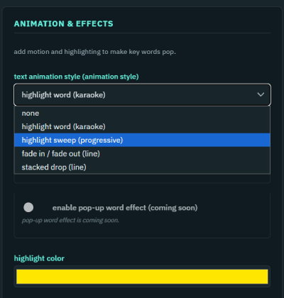 Animations & Effects